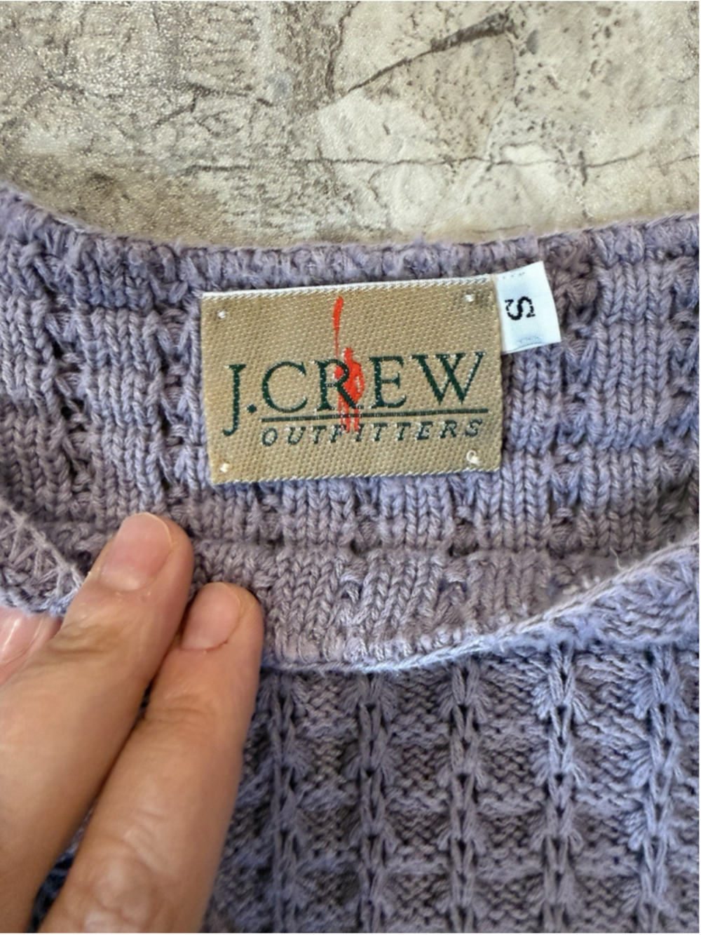 Vintage 90s J. Crew Purple Cable Knit Sleeveless Sweater Sz S - Picture 3 of 4